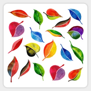 Summer Leaves Watercolor Sticker
